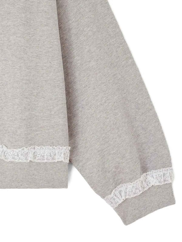 GANNI: Strickpullover mit Rundhalsausschnitt online - Rundhalspullover - Grau