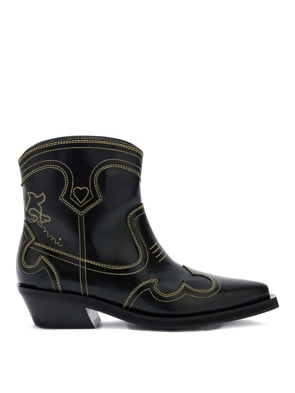 GANNI: Botas - Botas - Amarillo