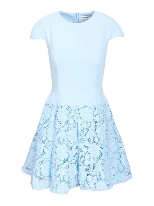 Self Portrait: Robes courtes - Robe Courte - Bleu Clair