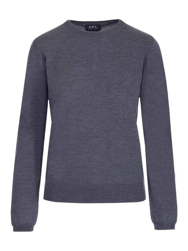 A.P.C.: Suéteres con cuello pico - Suéter Cuello Redondo - Gris