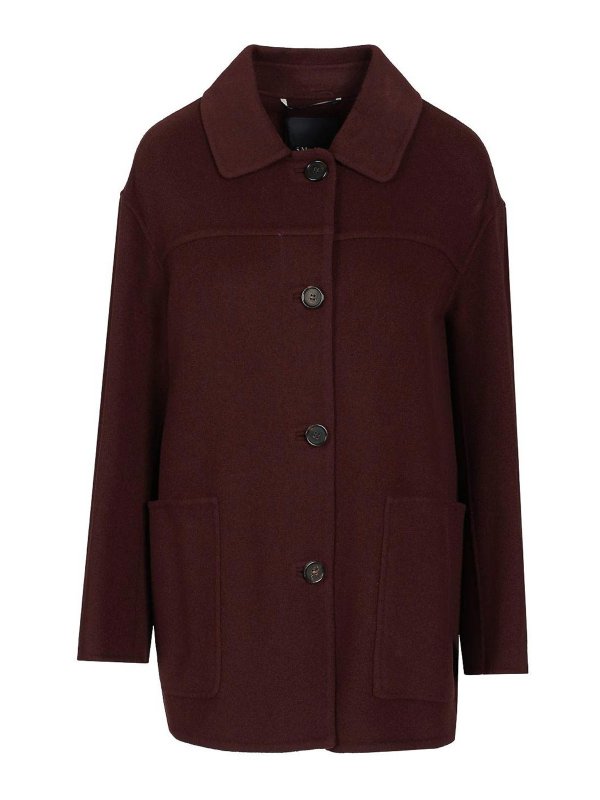 S MAX MARA: ショートコート - ショートコート - ダークレッド