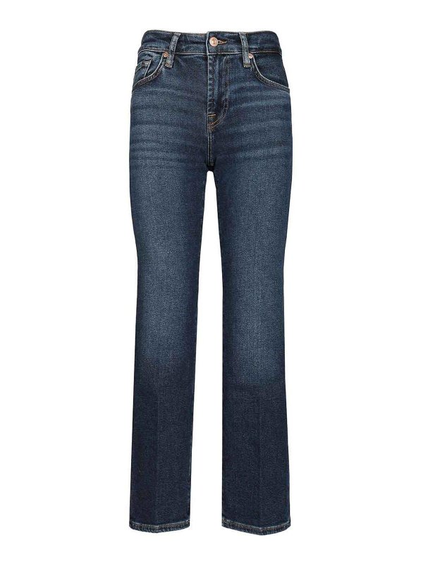 7 FOR ALL MANKIND: ストレートジーンズ - ストレートジーンズ - ブルー