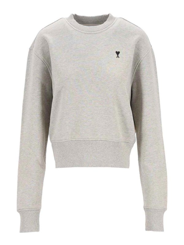 AMI PARIS: Pull col rond - Pull Col Rond - Gris