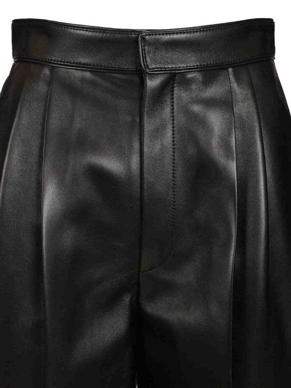 レザーパンツ - 黒 shop online: BOTTEGA VENETA