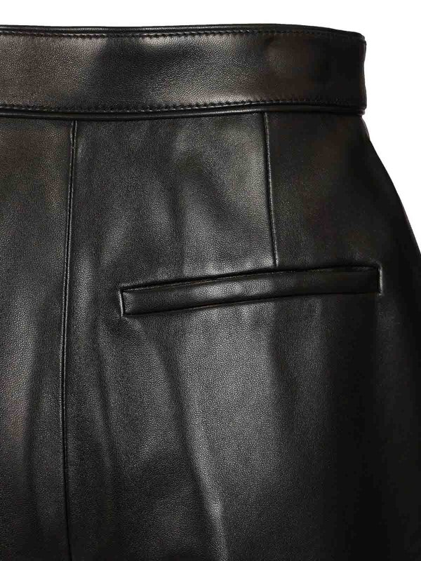 The Best Shops BOTTEGA VENETA: レザーパンツ - 黒