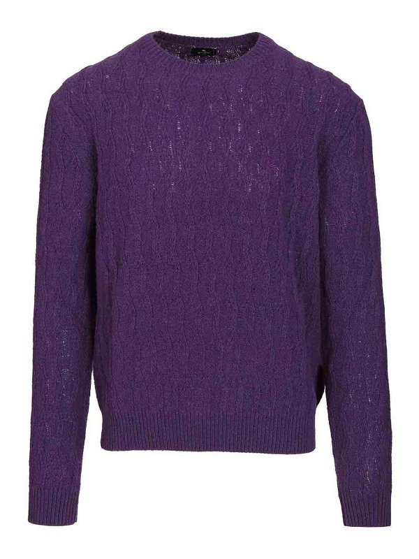 ETRO: Strickpullover mit Rundhalsausschnitt - Rundhalspullover - Lila