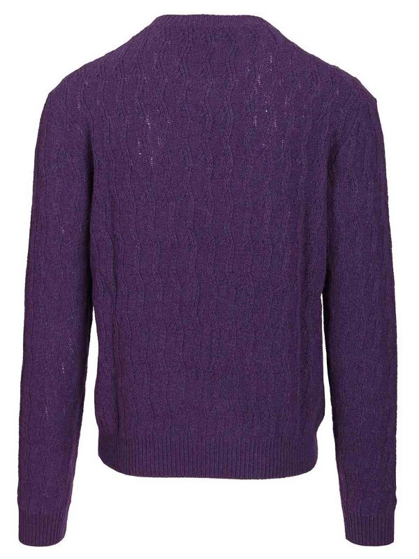 ETRO: Strickpullover mit Rundhalsausschnitt online - Rundhalspullover - Lila