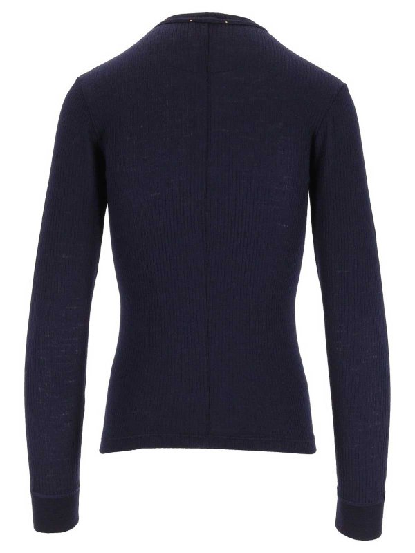 FORTE FORTE: Strickpullover mit Rundhalsausschnitt online - Rundhalspullover - Blau