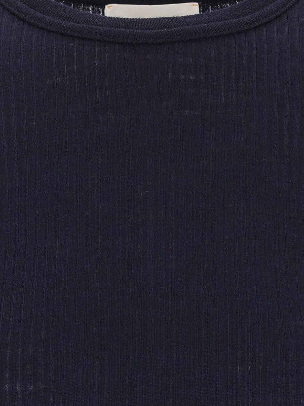 The Best Shops FORTE FORTE: Strickpullover mit Rundhalsausschnitt - Rundhalspullover - Blau