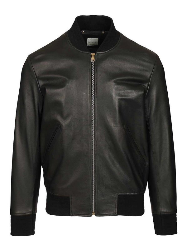 PAUL SMITH: bombers - Lambskin Bomber Jacket