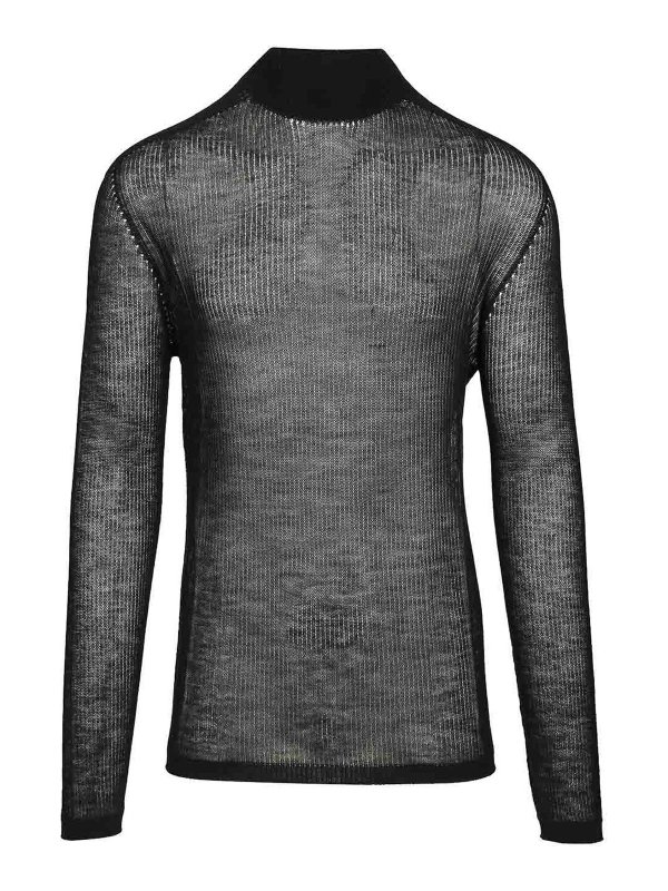 RICK OWENS: Strickpullover mit Rundhalsausschnitt - Rundhalspullover - Schwarz