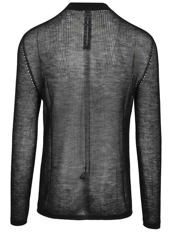 RICK OWENS: Strickpullover mit Rundhalsausschnitt online - Rundhalspullover - Schwarz