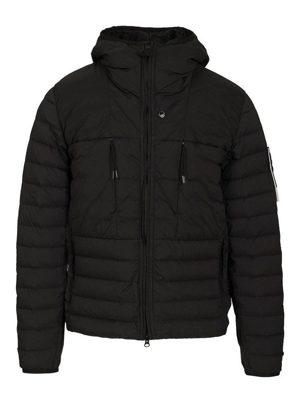 STONE ISLAND: ダウン・ハイテクジャケット - ダウンジャケット - 黒