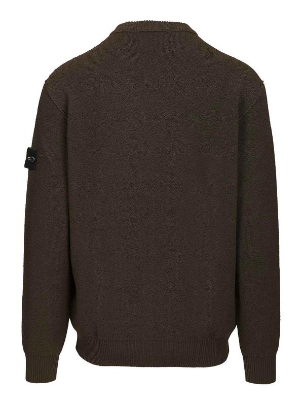 STONE ISLAND: Strickpullover mit Rundhalsausschnitt online - Rundhalspullover - Grau
