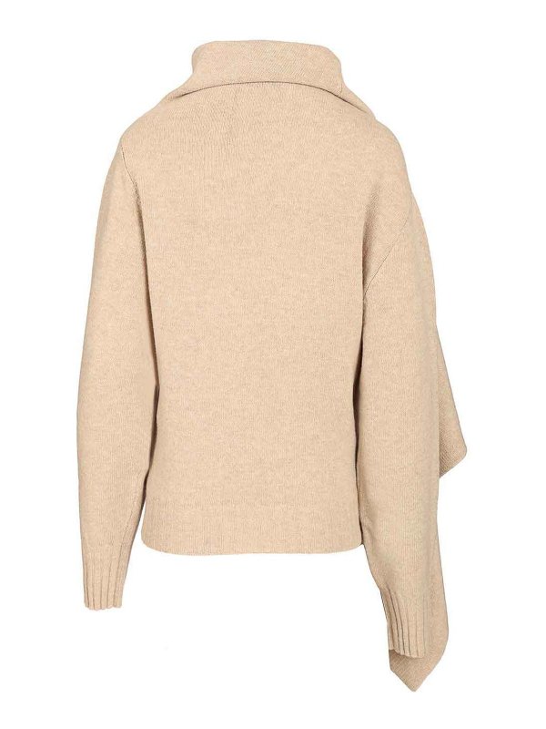 The Attico: Strickpullover mit Rundhalsausschnitt online - Rundhalspullover - Beige