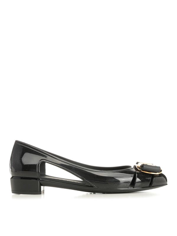 SALVATORE FERRAGAMO: フラットシューズ - フラットシューズ - 黒