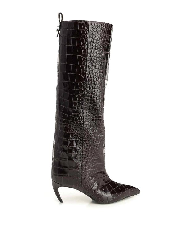 The Attico: boots - Lea Crocodile-Effect Boot