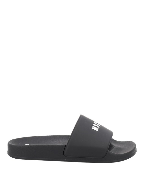 m.s.g.m.: flat shoes - Slide With Logo