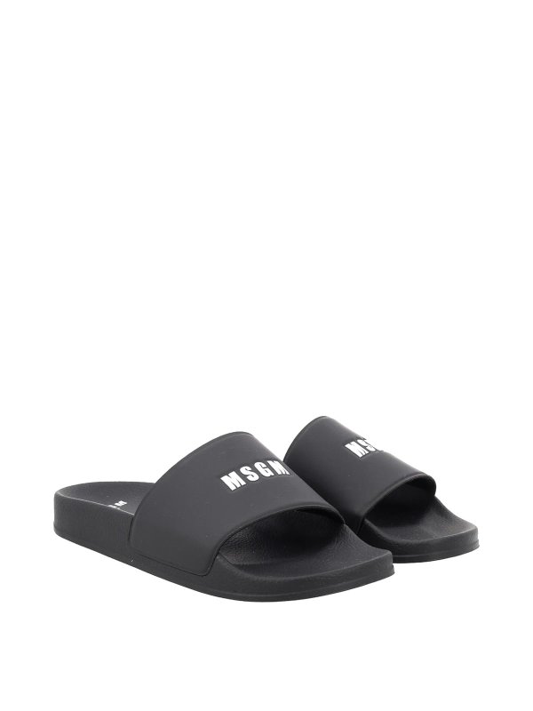 m.s.g.m.: flat shoes online - Slide With Logo