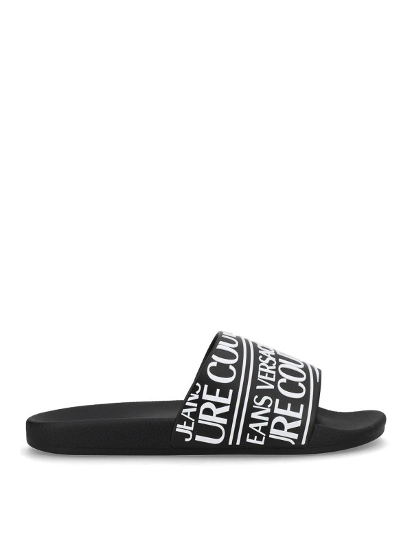 VERSACE JEANS: フラットシューズ - フラットシューズ - 黒