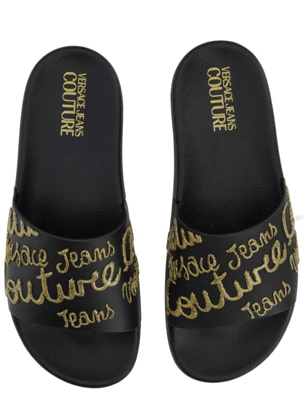 The Best Shops VERSACE JEANS: フラットシューズ - 黒