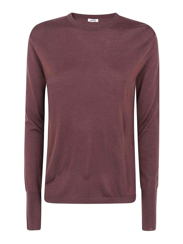 ASPESI: Pull col rond - Pull Col Rond - Marron