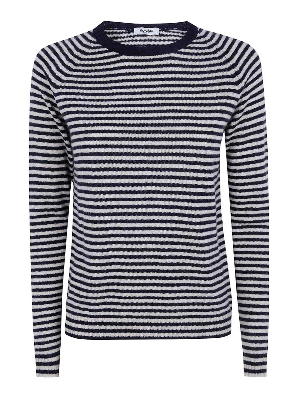 BASE: Strickpullover mit Rundhalsausschnitt - Rundhalspullover - Nude