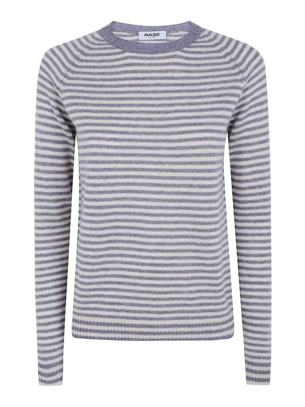 BASE: Strickpullover mit Rundhalsausschnitt - Rundhalspullover - Nude
