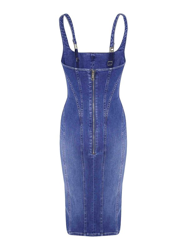 ELISABETTA FRANCHI: ニーレングスドレス online - 膝丈ドレス - ブルー