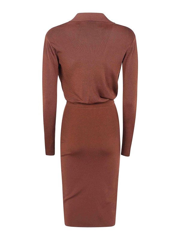 ELISABETTA FRANCHI: ニーレングスドレス online - 膝丈ドレス - ブラウン