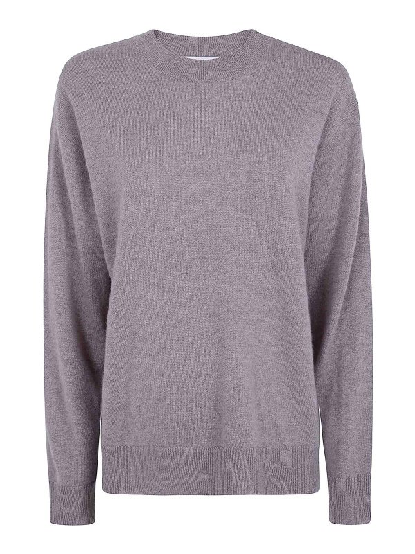 P.A.R.O.S.H.: Strickpullover mit Rundhalsausschnitt - Rundhalspullover - Grau
