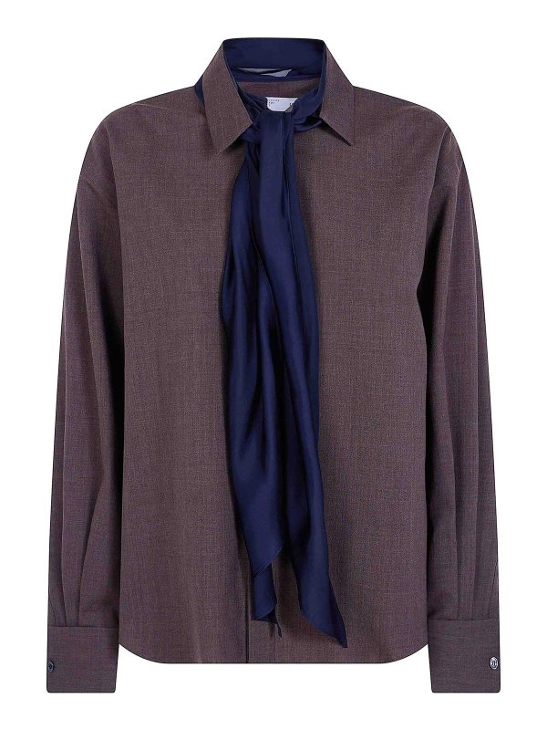 Sacai: Hemden - Hemd - Braun