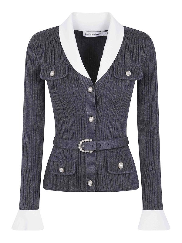 Self Portrait: Cardigans - Cardigan - Grau