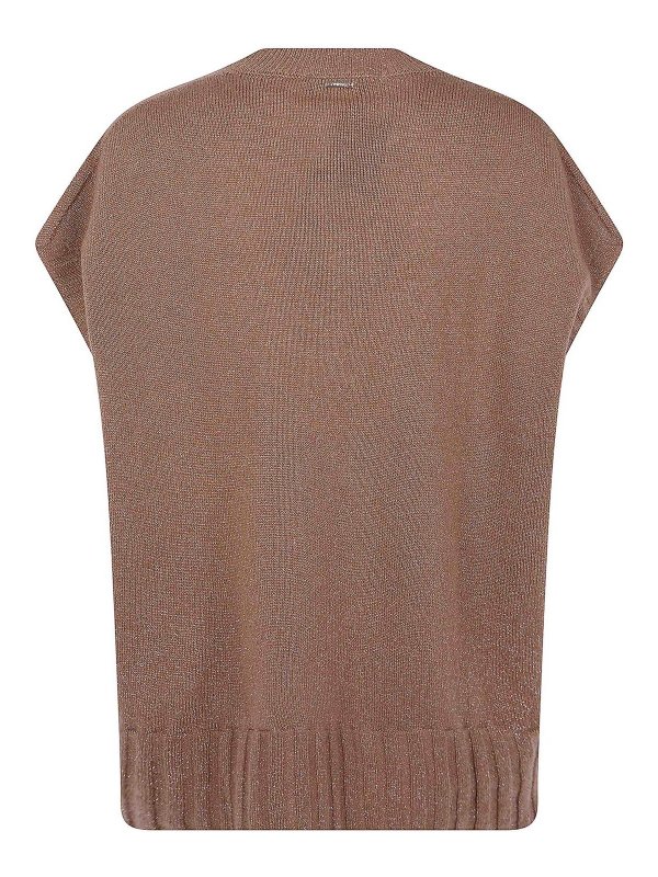 TWINSET: Strickpullover mit Rundhalsausschnitt online - Rundhalspullover - Braun