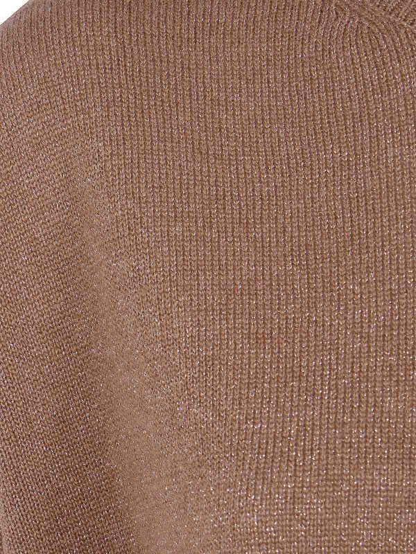 The Best Shops TWINSET: Strickpullover mit Rundhalsausschnitt - Rundhalspullover - Braun