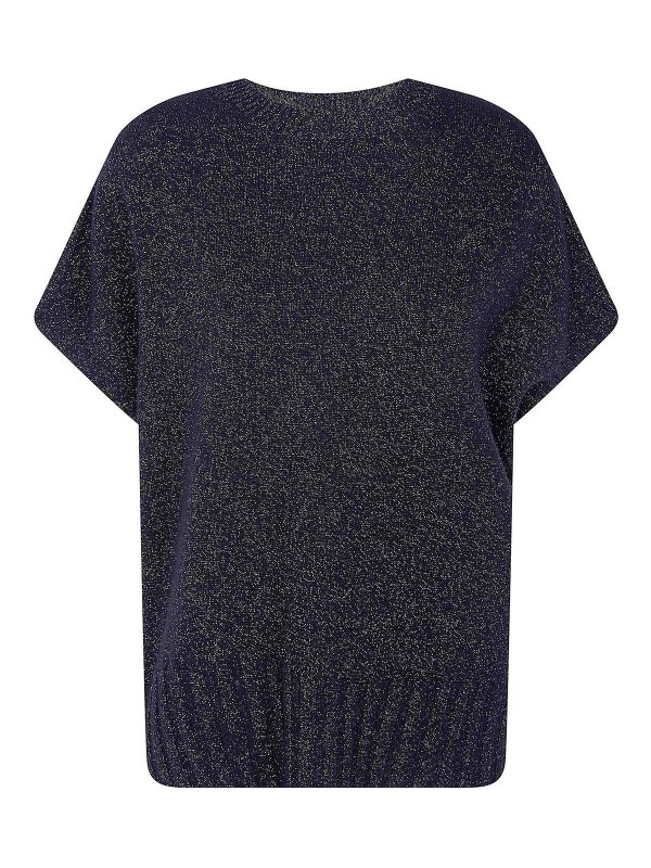 TWINSET: Strickpullover mit Rundhalsausschnitt - Rundhalspullover - Schwarz