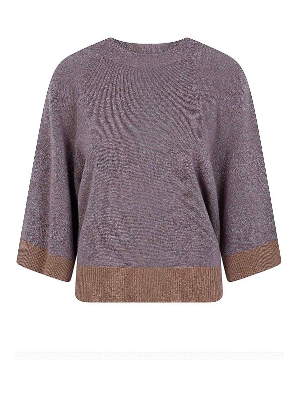 TWINSET: Strickpullover mit Rundhalsausschnitt - Rundhalspullover - Nude