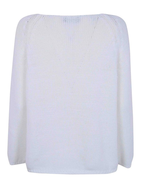 ANNECLAIRE: Strickpullover mit Rundhalsausschnitt online - Rundhalspullover - Weiß