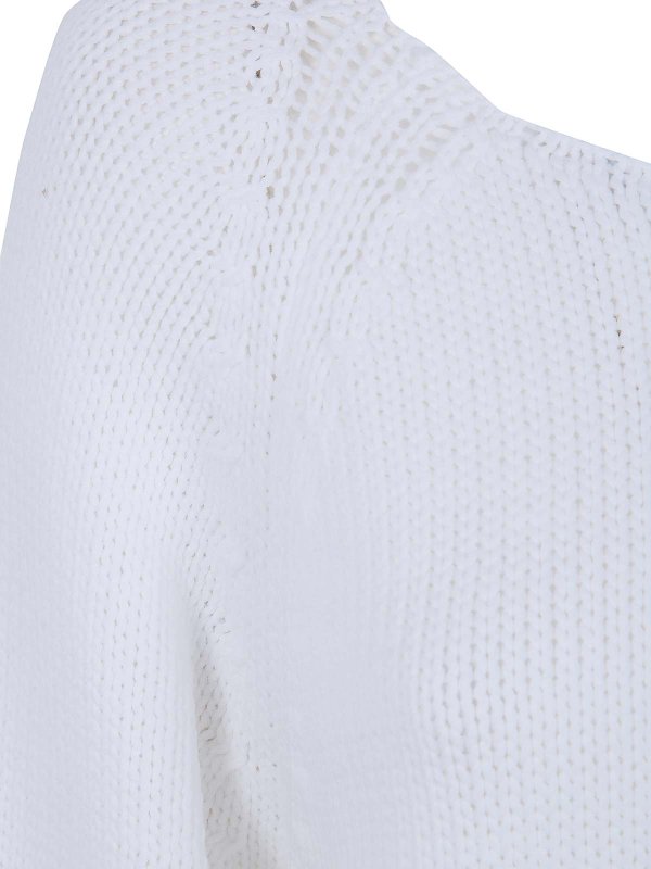 The Best Shops ANNECLAIRE: Strickpullover mit Rundhalsausschnitt - Rundhalspullover - Weiß