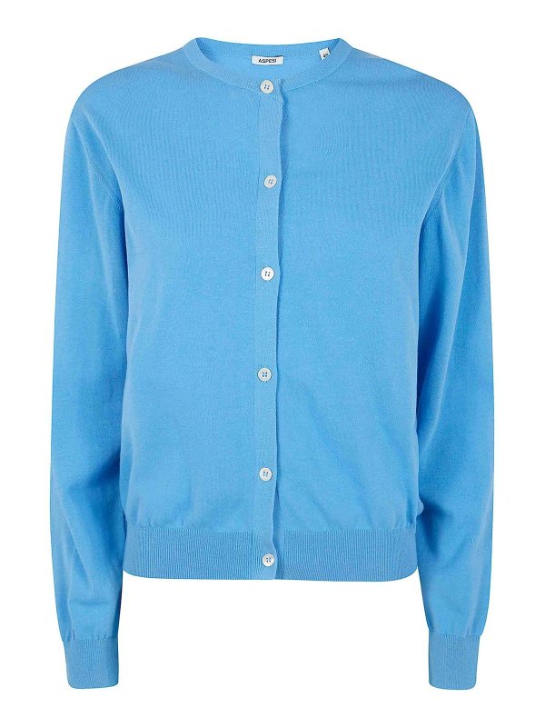 ASPESI: Cardigans - Cardigan - Bleu