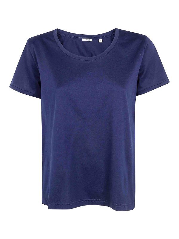 ASPESI: T-shirts - T-Shirt - Blau