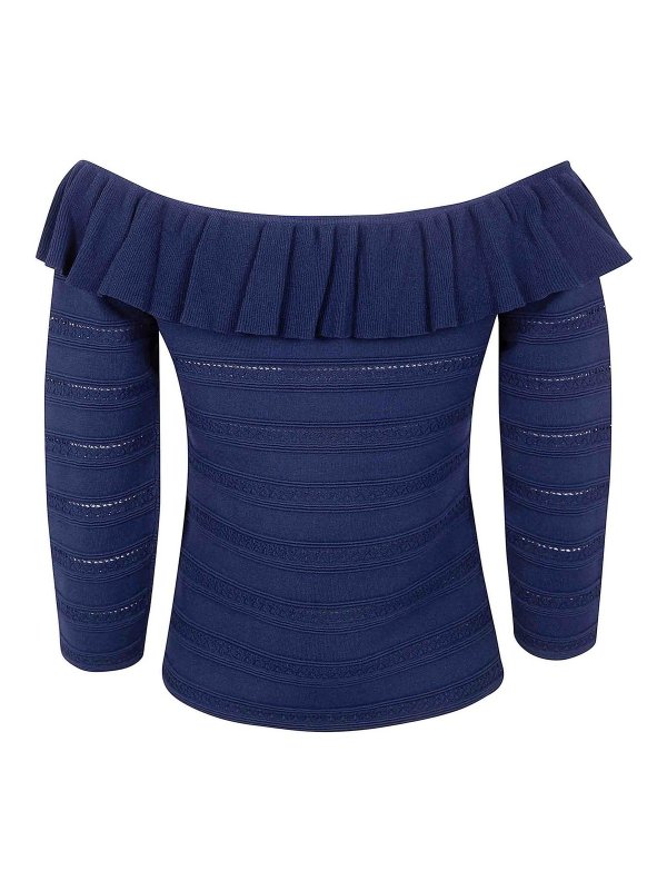 BLUGIRL: Strickpullover mit Rundhalsausschnitt online - Rundhalspullover - Blau