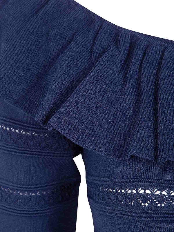 The Best Shops BLUGIRL: Strickpullover mit Rundhalsausschnitt - Rundhalspullover - Blau
