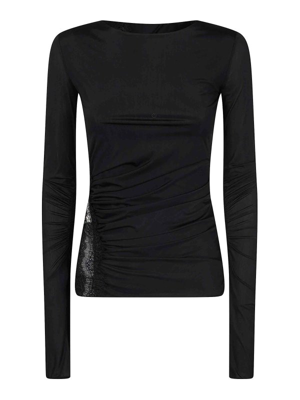 BLUMARINE: Tops y camisetas sin mangas - Top - Negro