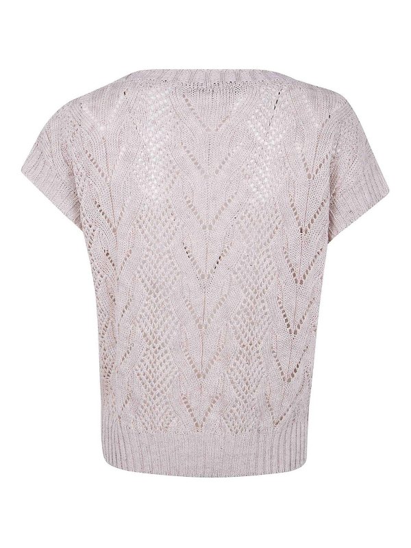 D.EXTERIOR: Strickpullover mit Rundhalsausschnitt online - Rundhalspullover - Weiß
