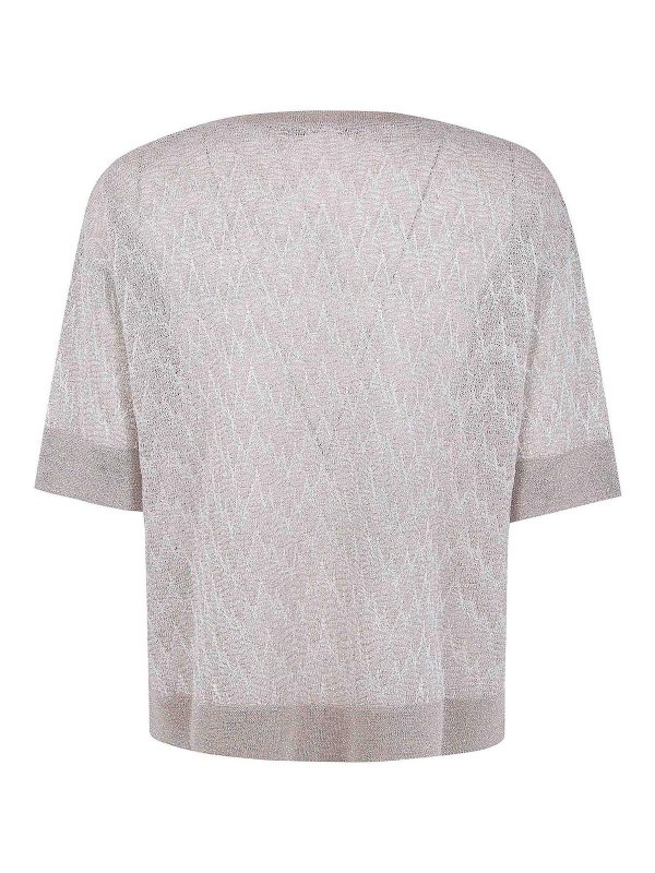 D.EXTERIOR: Strickpullover mit Rundhalsausschnitt online - Rundhalspullover - Metallic