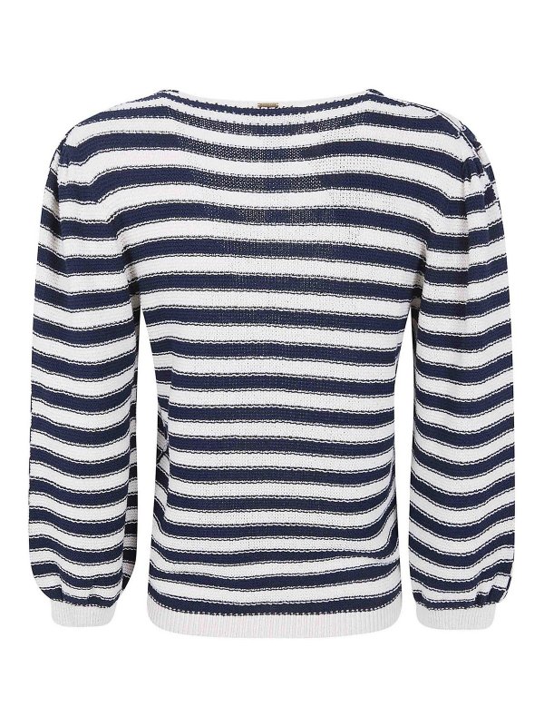 TWINSET: Strickpullover mit Rundhalsausschnitt online - Rundhalspullover - Weiß