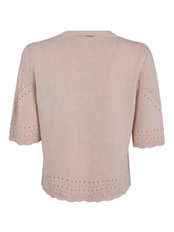 TWINSET: Strickpullover mit Rundhalsausschnitt online - Rundhalspullover - Nude