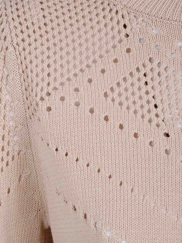 The Best Shops TWINSET: Strickpullover mit Rundhalsausschnitt - Rundhalspullover - Nude