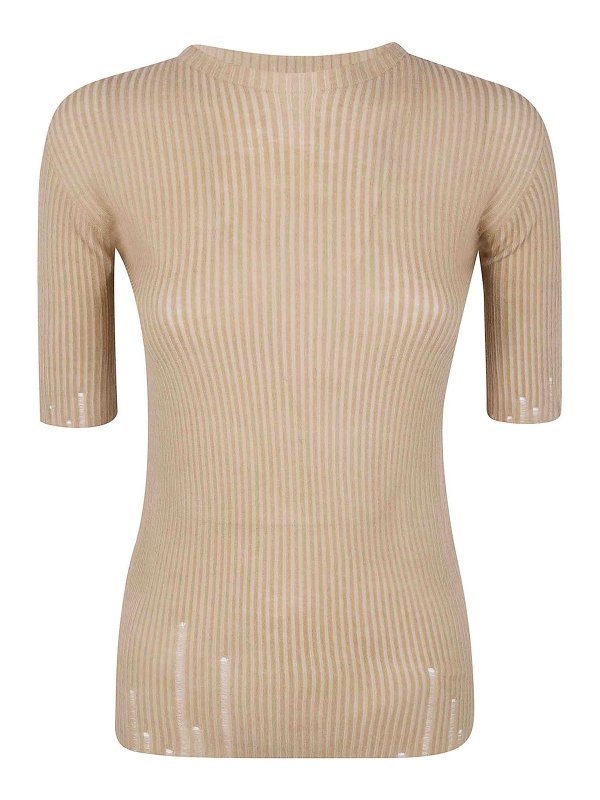 UMA WANG: Pull col rond - Pull Col Rond - Marron